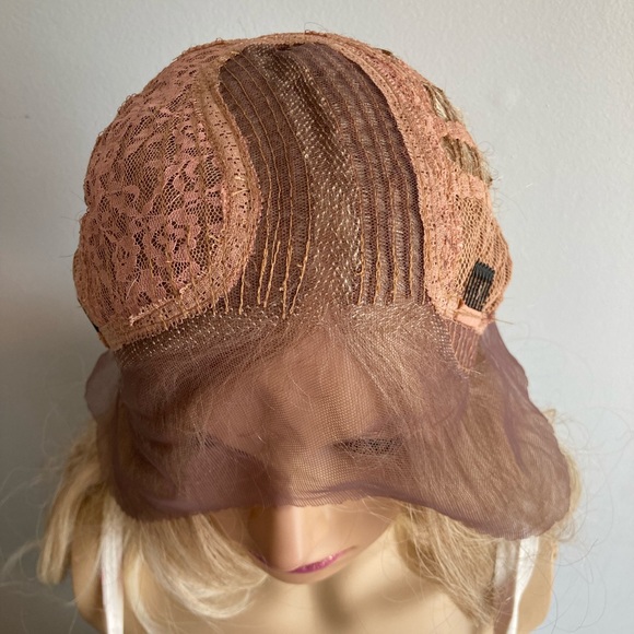 Honey blonde lace front wig human hair blend main image 6